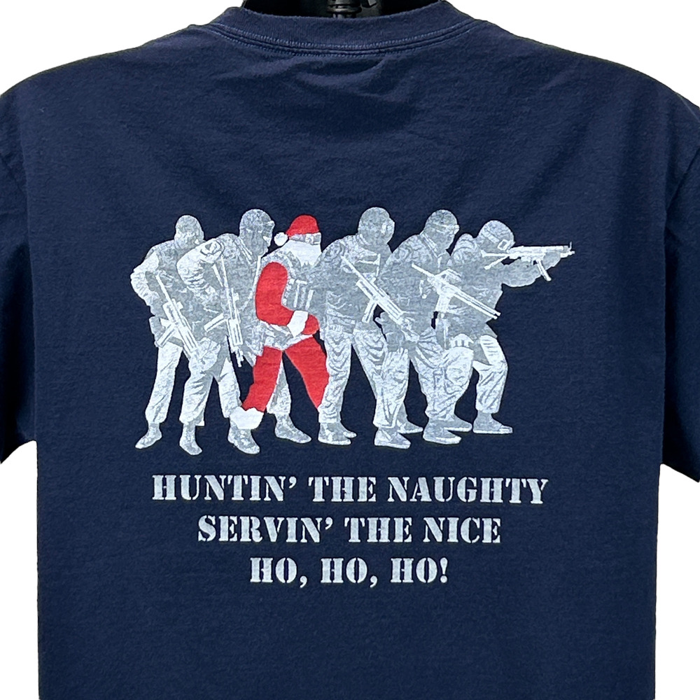 Vintage 90s New Jersey Police Christmas Toy Drive T Shirt Mens L Large Blue SRT